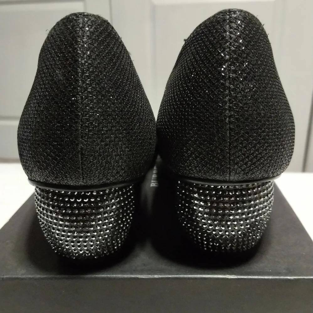 Stuart Weitzman Black Sparkle Pointed Heels Size 7
